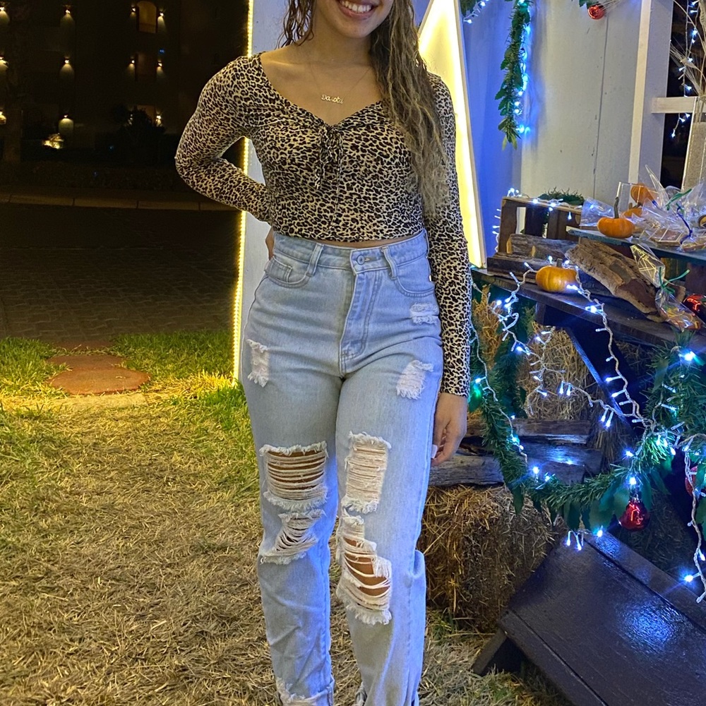 Cheetah print crop top